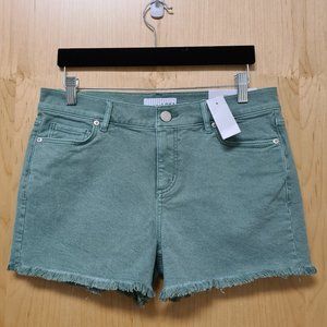 LOFT NWT Green Cut Off Denim Shorts size 4 , 27